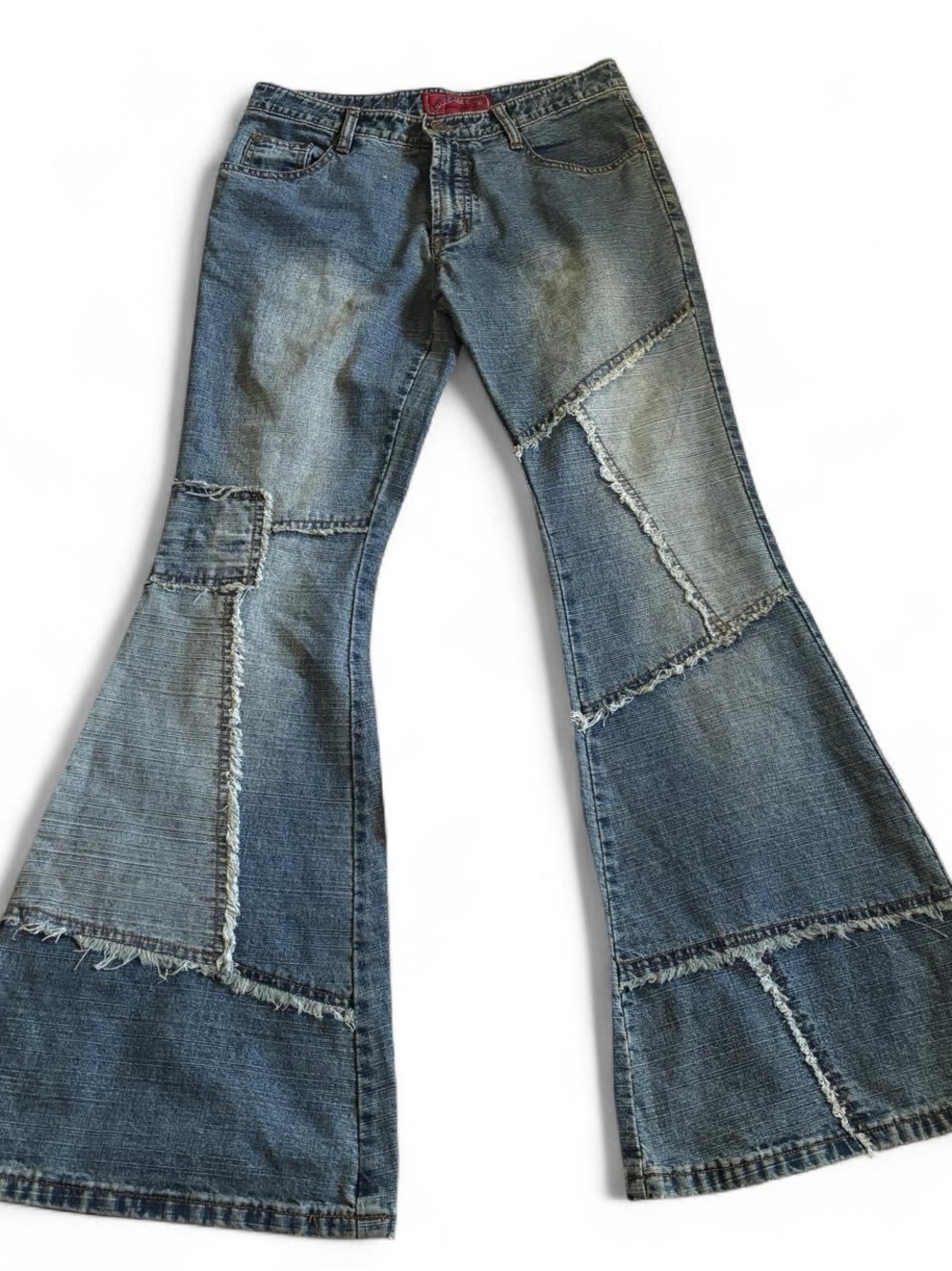 Vintage y2k Patchwork bratz Flared low rise Women’s Jeans pants 90s